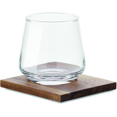 Glas mit Untersetzer DRINKS
