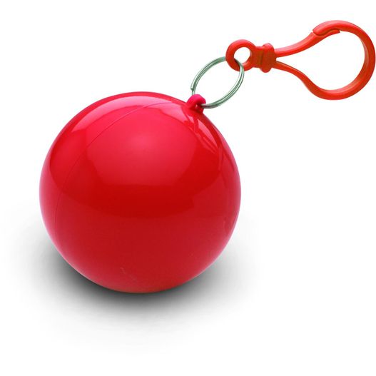 eine rote kugel mit einem roten haken daran Regenmantel in Kugel NIMBUS (Bild 1)