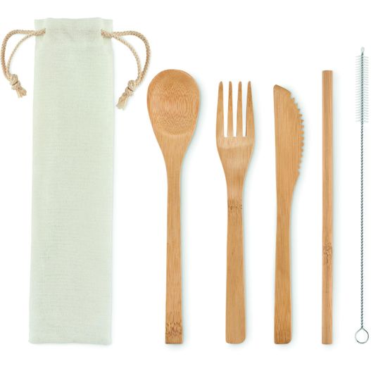 Produktabbildung Besteck-Set Bambus SETSTRAW Besteck-Set Bambus SETSTRAW (Bild 1)