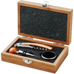 Wein-Set in Bambus-Box SONOMA