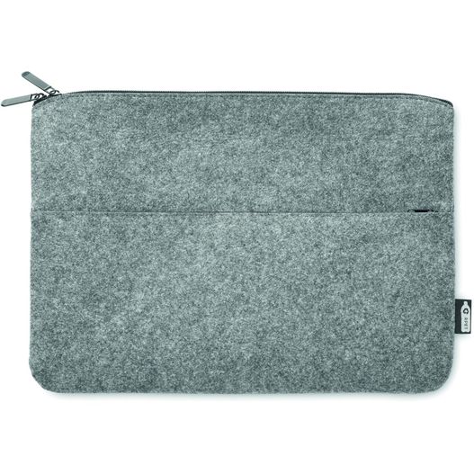 eine graue laptoptasche mit reißverschluss darauf Laptoptasche RPET-Filz TOPLO (Bild 1)