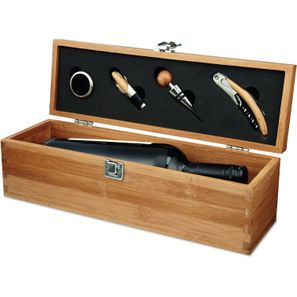 Wein-Set in Bambus-Box TARDOR