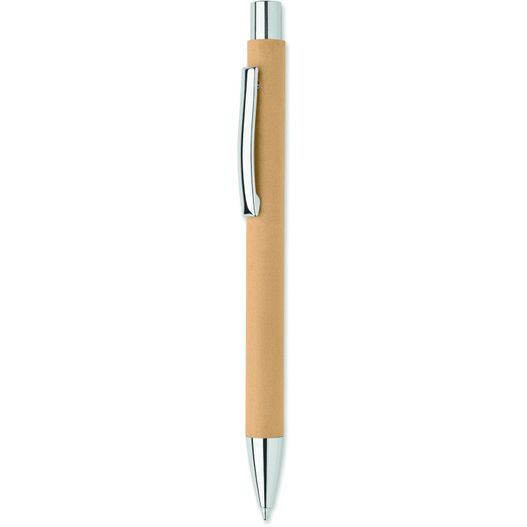 ein stift mit einer metallspitze und einem lederetui Druckkugelschreiber recycelt OLYMPIA (Bild 1)