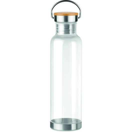 eine glasflasche mit einem holzdeckel Tritan Trinkflasche 800 ml HELSINKI BASIC (Bild 1)
