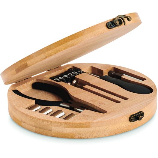 eine holzkiste mit einem messer, gabel und löffel innen 15-teiliges Werkzeugset BARTLETT (Bild 1)