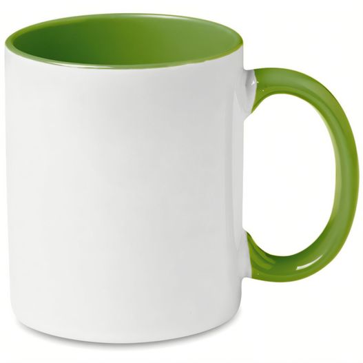 ein grüner und weißer kaffeebecher mit griff Kaffeebecher SUBLIMCOLY (Bild 1)