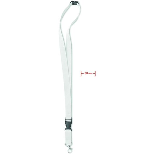 ein lanyard mit einem weißen lanyard und einem schwarzen lanyard Lanyard mit Karabiner 20mm LANY (Bild 1)
