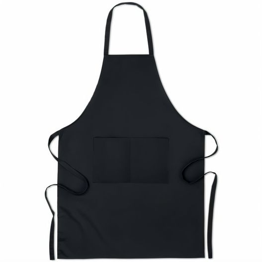 eine schwarze schürze mit einem schwarzen riemen Küchenschürze Organic Cotton RAIPUR COLOUR (Bild 1)