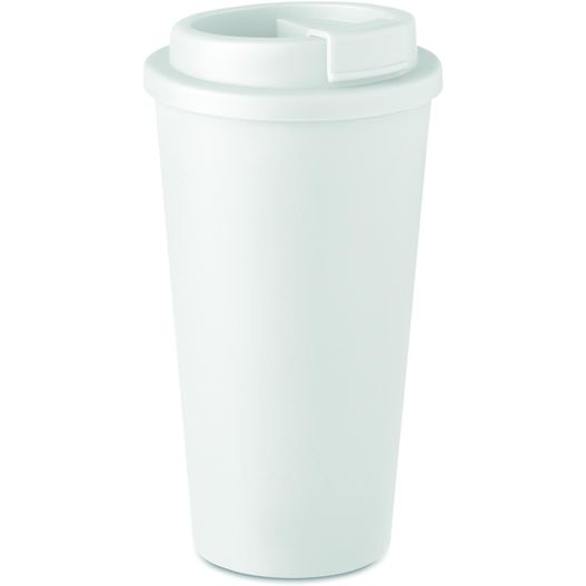eine weiße tasse mit deckel und deckel Doppelwandiger Becher 450ml TUESDAY (Bild 1)
