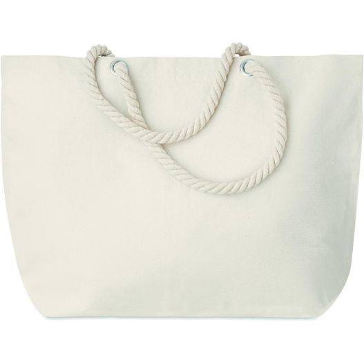 eine weiße tasche mit einem seil am griff Strandtasche mit Kordelgriff MENORCA (Bild 1)