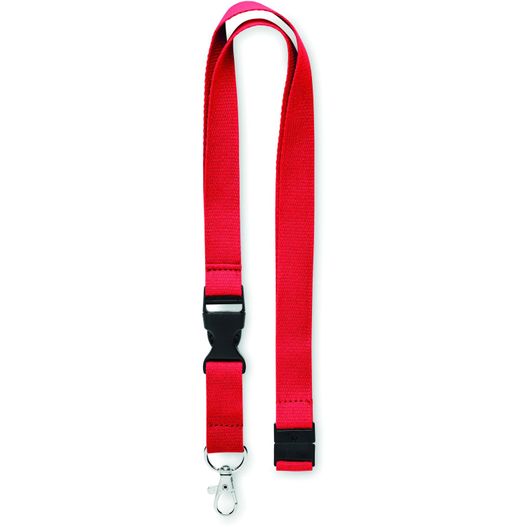 ein roter lanyard mit schwarzer schnalle Lanyard Baumwolle 20mm MO670804 LANNYCOT (Bild 1)