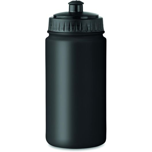 eine schwarze plastikflasche mit schwarzem deckel Trinkflasche PE 500ml SPOT FIVE (Bild 1)