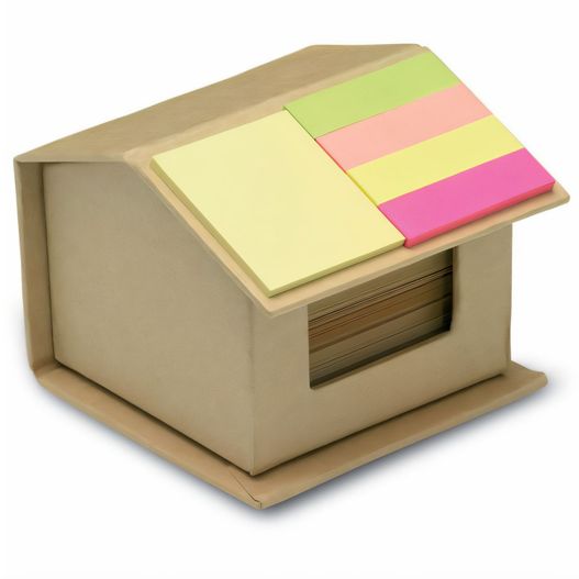 ein haus mit klebrigen notizen darüber Notizzettelbox RECYCLOPAD (Bild 1)