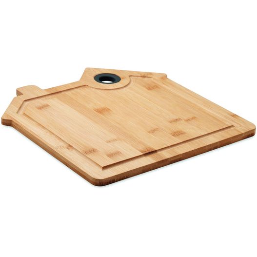 ein schneidbrett mit einem loch in der mitte Schneidebrett Bambus RUMAT (Bild 1)