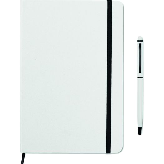 ein weißes notizbuch mit einem stift darüber Notizbuch Set NEILO SET (Bild 1)