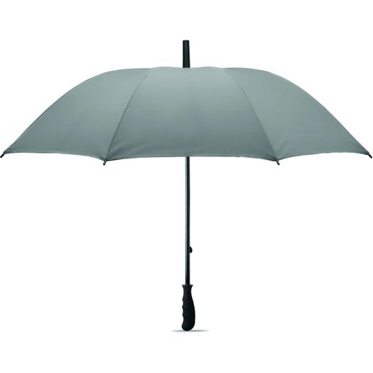 weißer regenschirm mit schwarzem griff Reflektierender Regenschirm VISIBRELLA (Bild 1)