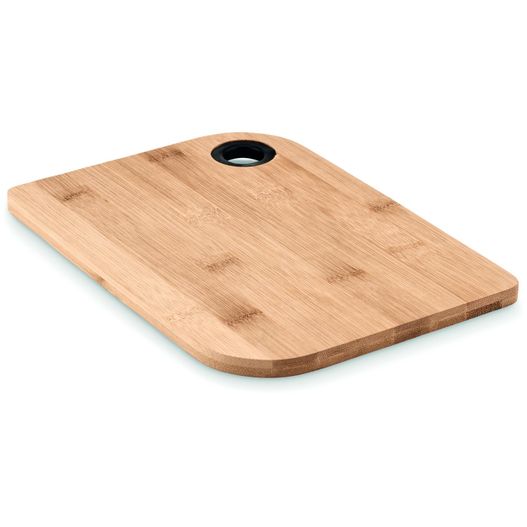 ein schneidbrett mit einem loch in der mitte Schneidebrett Bambus BAYBA CLEAN (Bild 1)