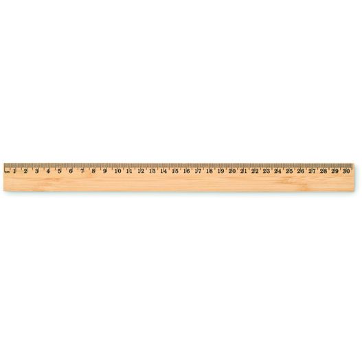 ein hölzerner herrscher mit weißem hintergrund Lineal 30 cm Bambus BARIS (Bild 1)