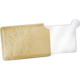 Taschenspiegel aus Edelstahl, im Etui (gold)