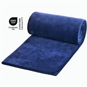 Fleecedecke Basic navy - 120 x 150 cm, 180 g/m²