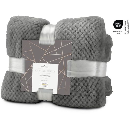 Produktabbildung XXL Decke Feel grau - 220 x 240 cm, 275 g/m² XXL Decke Feel grau - 220 x 240 cm, 275 g/m² (Bild 1)