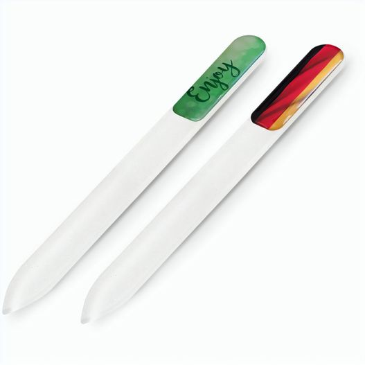 Premium-Glasnagelfeile, geätzt - rot transparent (Bild 1)