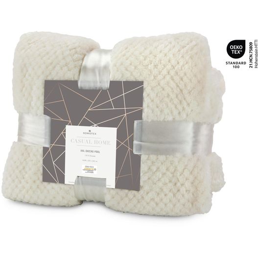 Produktabbildung XXL Decke Feel beige - 220 x 240 cm, 275 g/m² XXL Decke Feel beige - 220 x 240 cm, 275 g/m² (Bild 1)