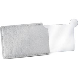 Taschenspiegel aus Edelstahl, im Etui (silber)