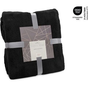 Mikroflauschdecke schwarz - 150 x 200 cm, 250 g/m²