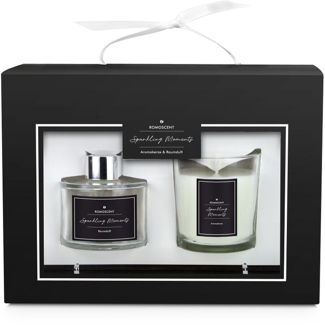 Produktabbildung ROMOSCENT® Aroma-Set Sparkling Moments, Raumduft & Aromakerze ROMOSCENT® Aroma-Set Sparkling Moments, Raumduft & Aromakerze