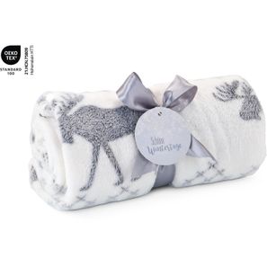 Kuscheldecke Rudolph weiß/grau - 120 x 150 cm, 190 g/m²