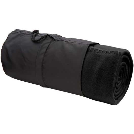 ein roll-up-deckel mit schwarzer abdeckung Fleecedecke Basic schwarz - 120 x 150 cm, 180 g/m² (Bild 1)