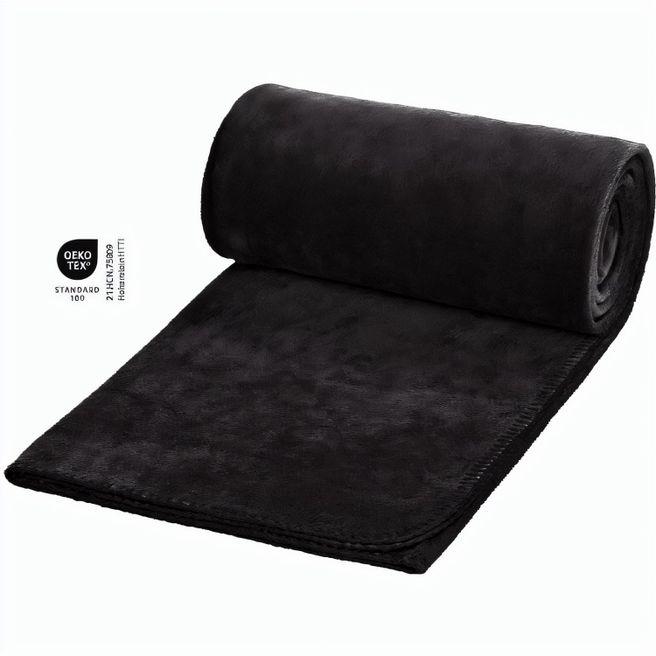 Fleecedecke Basic schwarz - 120 x 150 cm, 180 g/m²