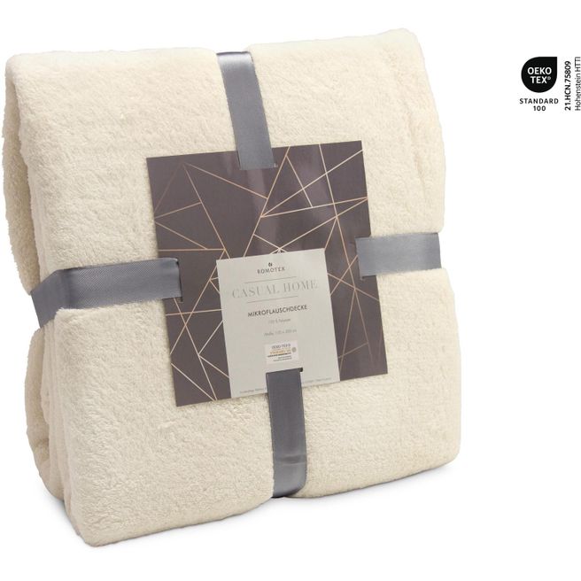 Mikroflauschdecke beige - 150 x 200 cm, 250 g/m²