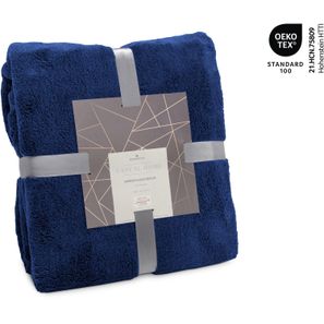 Mikroflauschdecke navy - 150 x 200 cm, 250 g/m²
