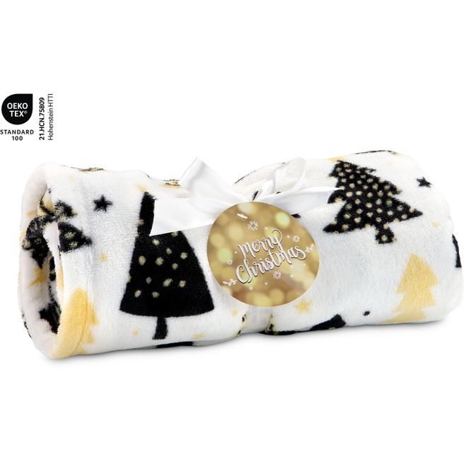 Produktabbildung Kuscheldecke Merry Christmas - 120 x 150 cm, 190 g/m² Kuscheldecke Merry Christmas - 120 x 150 cm, 190 g/m²