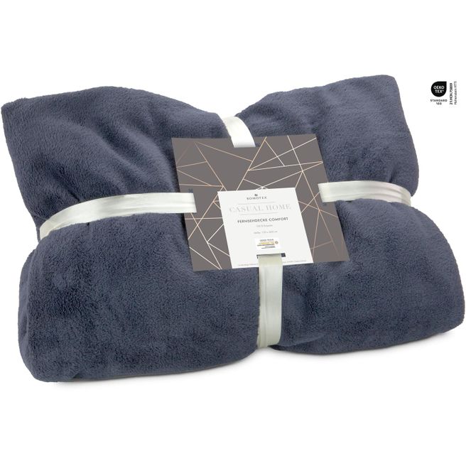 Fernsehdecke Comfort - Schieferblau - 150 x 200 cm, 230 g/m²
