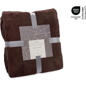 Mikroflauschdecke mokkabraun - 150 x 200 cm, 250 g/m²