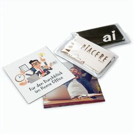 Produktabbildung Brillenputztuch - Mikrofasertuch 18 x 18 cm, in transparentem Schutzetui Brillenputztuch - Mikrofasertuch 18 x 18 cm, in transparentem Schutzetui