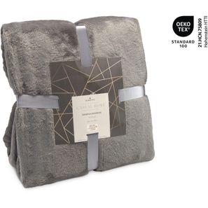Superflauschdecke grau - 150 x 200 cm, 320 g/m²