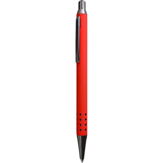 ein roter stift mit schwarzer spitze Druckkugelschreiber LIPARI Soft GUN (Bild 1)