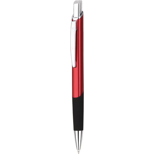 ein roter stift mit schwarzer spitze Kugelschreiber OLAND Grip 4-Kant (Bild 1)