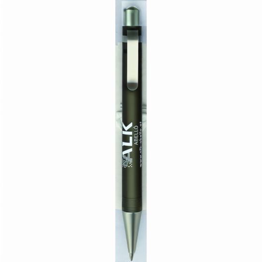 einen stift mit einer metallspitze und einem schwarzen tintenstift Druckkugelschreiber ARTICA Frost Metall (Bild 1)
