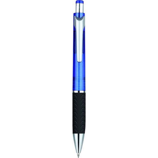 ein stift mit blauer kappe und silbernem trimm Druckkugelschreiber RODOS Grip TR (Bild 1)