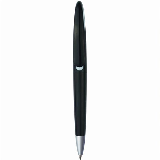 ein stift mit schwarzem körper und silberspitze Drehkugelschreiber BALI Black (Bild 1)