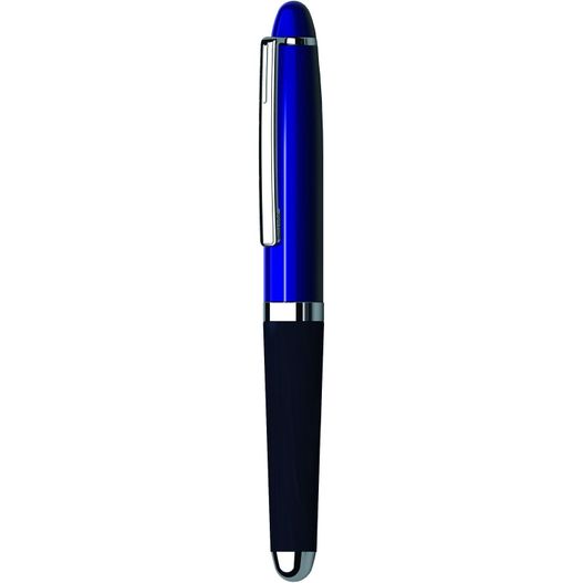 ein stift mit schwarzem körper und blauem trimm Kappen-Kugelschreiber GOGLAND Eva-Grip (Bild 1)