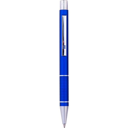 ein stift mit blauem lauf und silberner spitze Druckkugelschreiber VALENTIA ALU (Bild 1)