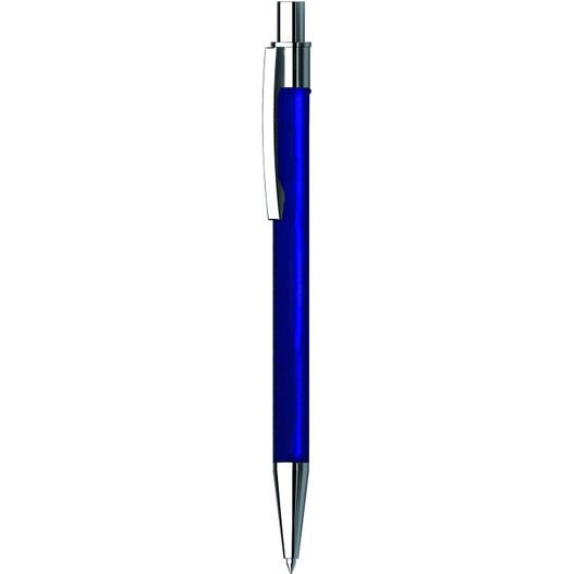 ein blauer stift mit einer silbernen spitze Druckkugelschreiber LIPSI Soft (Bild 1)