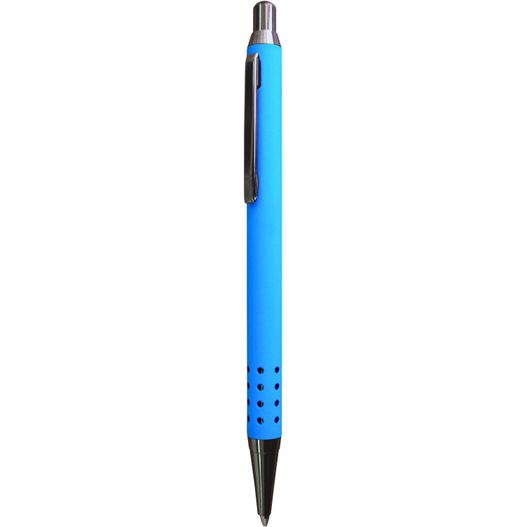 ein blauer stift mit einer schwarzen spitze und einer schwarzen spitze Druckkugelschreiber LIPARI Soft GUN (Bild 1)