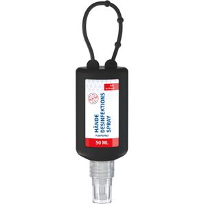 Hände-Desinfektionsspray (DIN EN 1500), 50 ml Bumper schwarz, Body Label (R-PET)